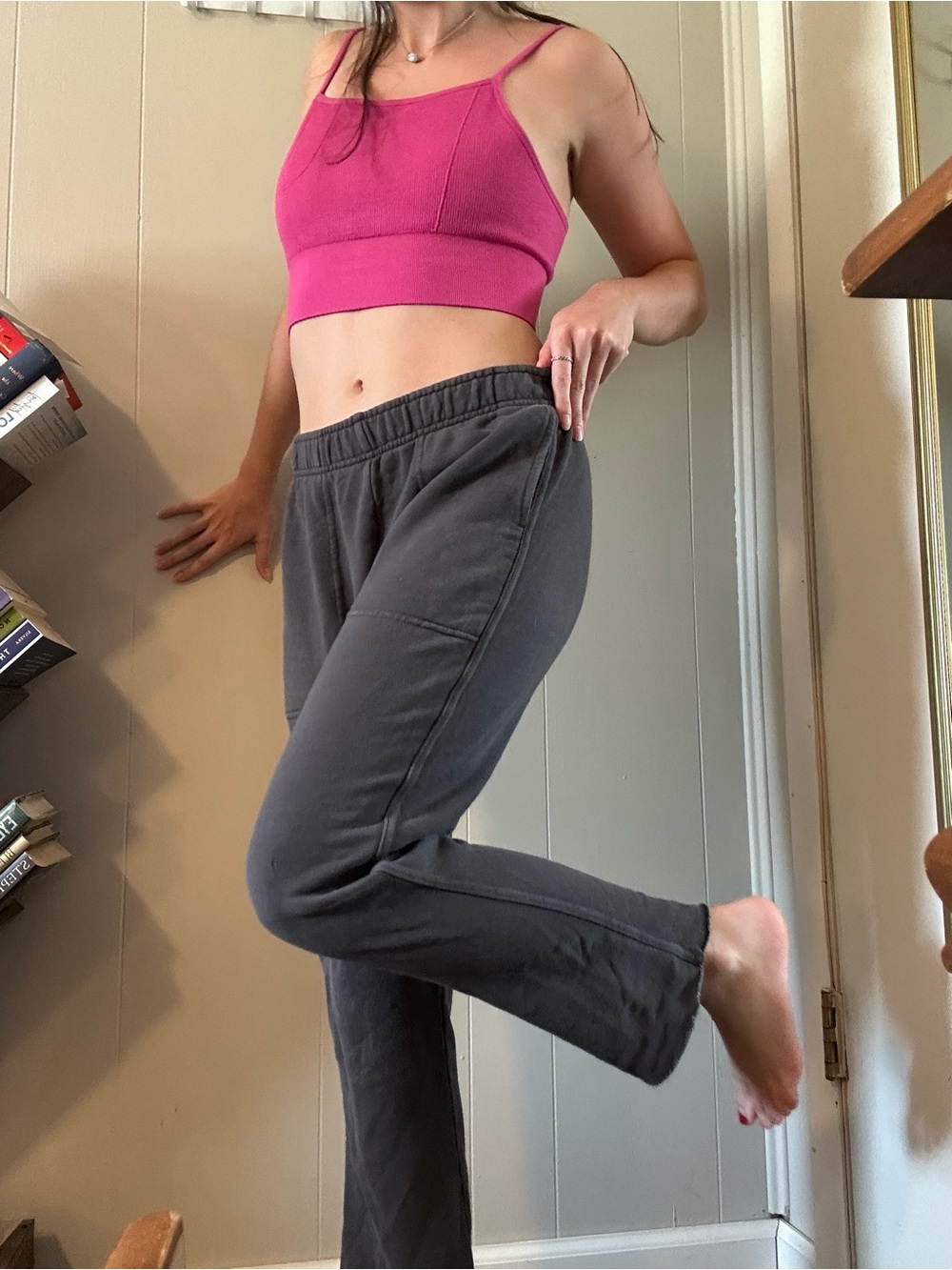 aerie Black Cozy Sweats with Elastic Waist